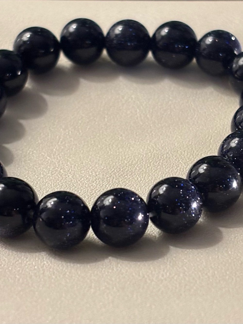 Women’s Dark Blue Sparkle Stretch Beaded Bracelet